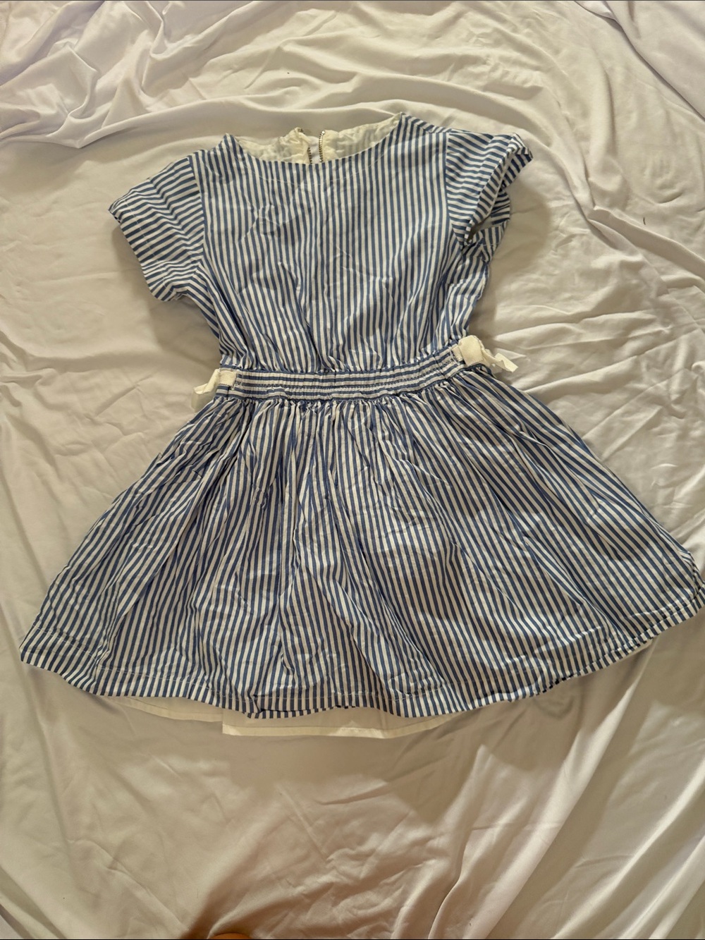 Crewcuts Blue and White Striped Cotton Dress